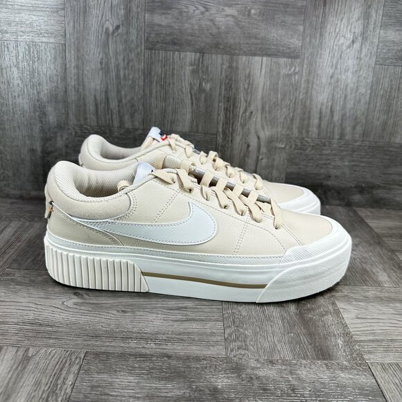 Nike Court Legacy Lift Women 9 Beige DM7590-200 Leather Lifestyle Shoes - Picture 1 of 8